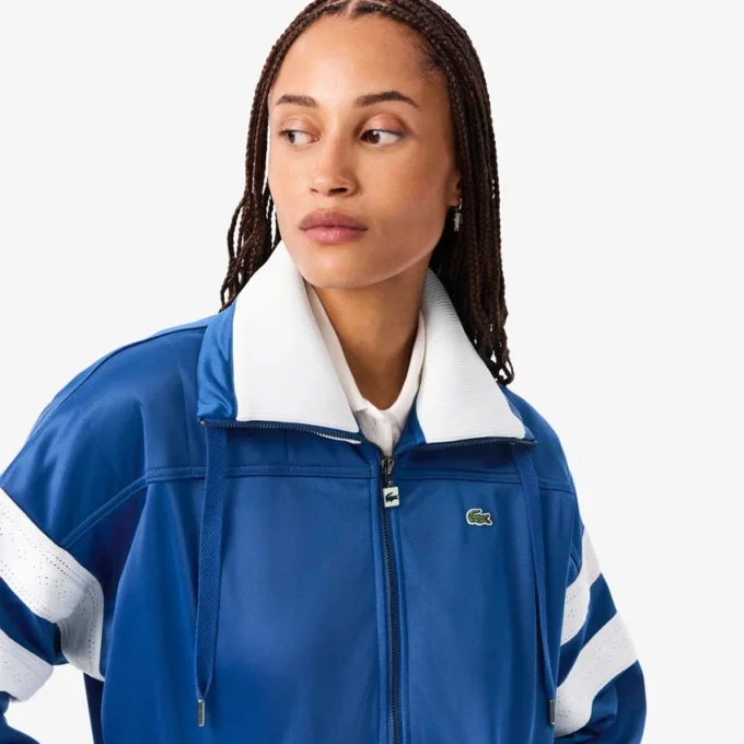 Oversized sateng-pointelle-stripe-sweatshirt for kvinner