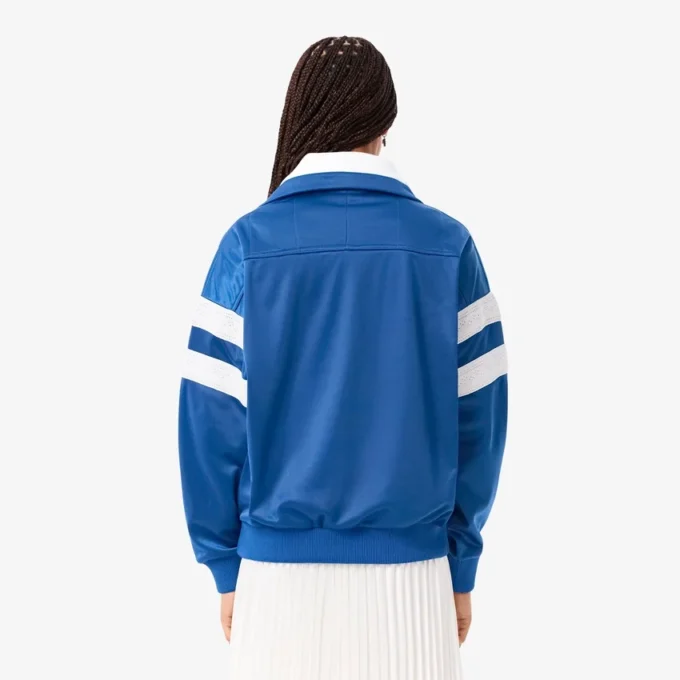 Oversized sateng-pointelle-stripe-sweatshirt for kvinner