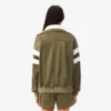 Oversized sateng-pointelle-stripe-sweatshirt for kvinner