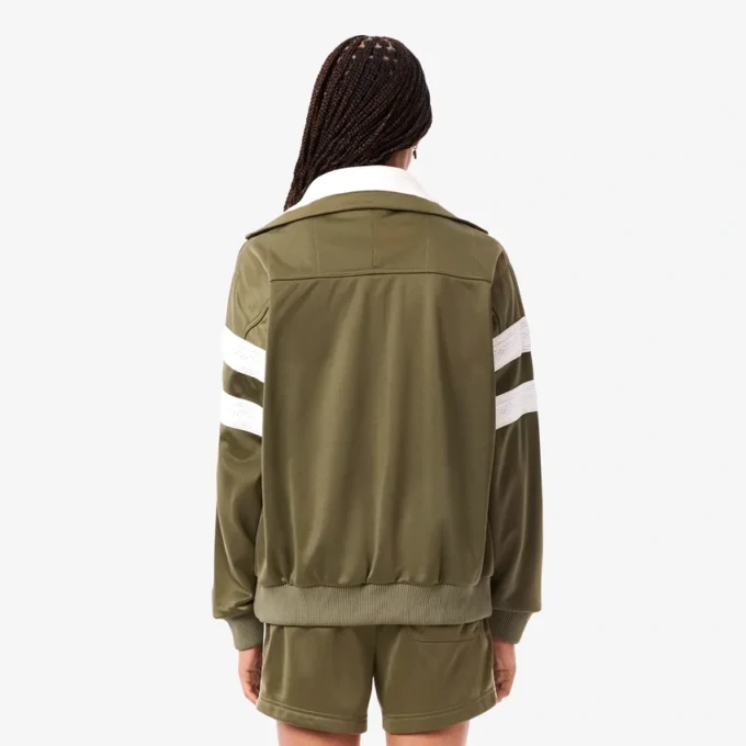 Oversized sateng-pointelle-stripe-sweatshirt for kvinner
