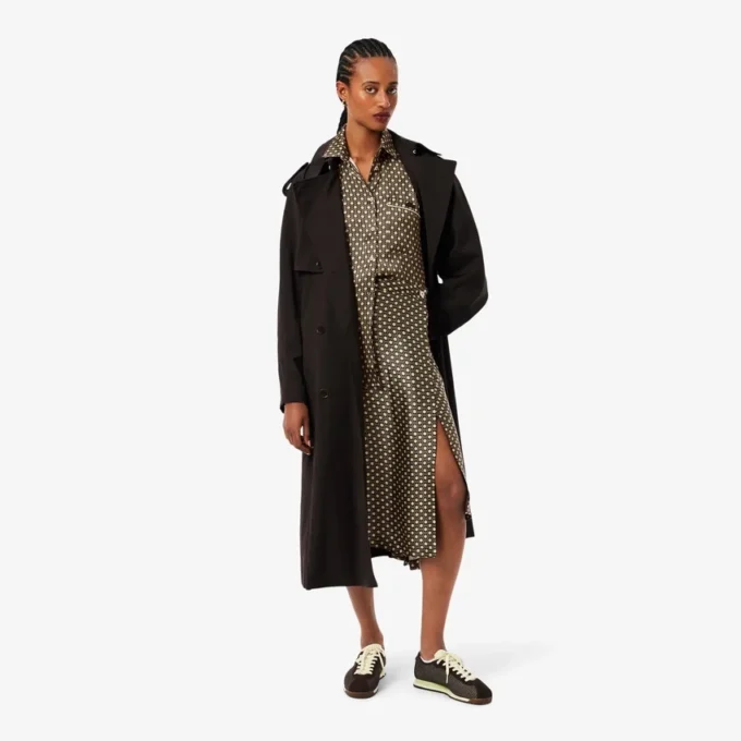 Oversized satengskjorte med trykk