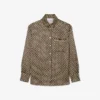 Oversized satengskjorte med trykk