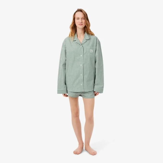 Oversized stripete pyjamasett i poplin
