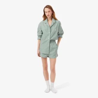 Oversized stripete pyjamasett i poplin