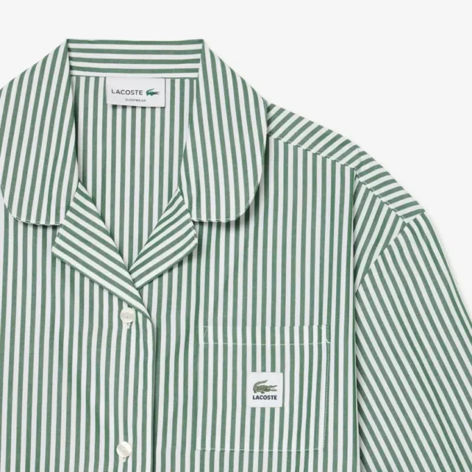 Oversized stripete pyjamasett i poplin