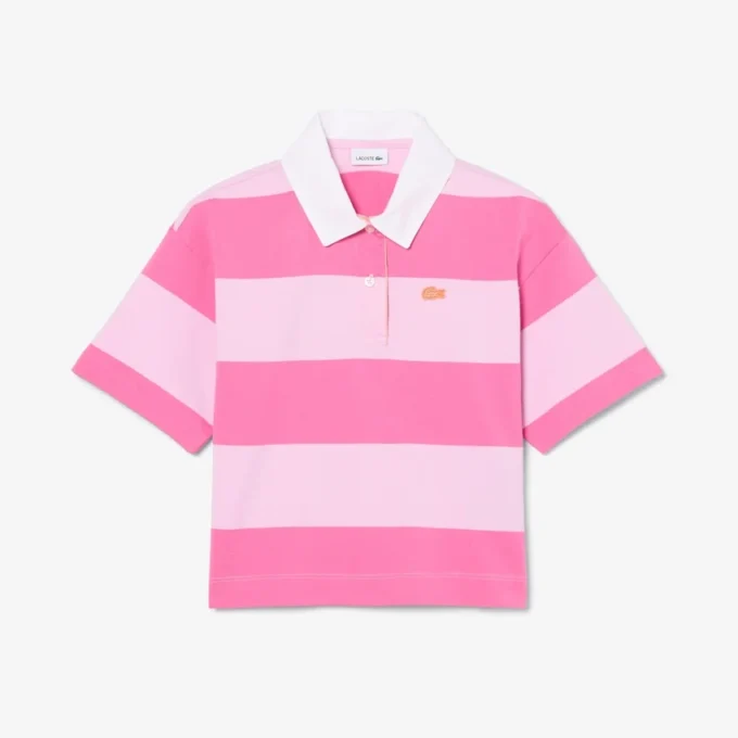 Oversized stripete rugby-polo i bomull