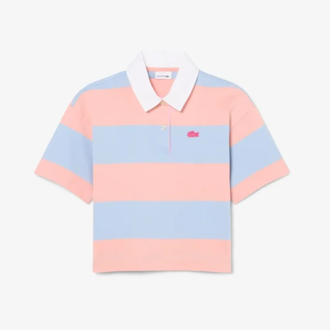 Oversized stripete rugby-polo i bomull