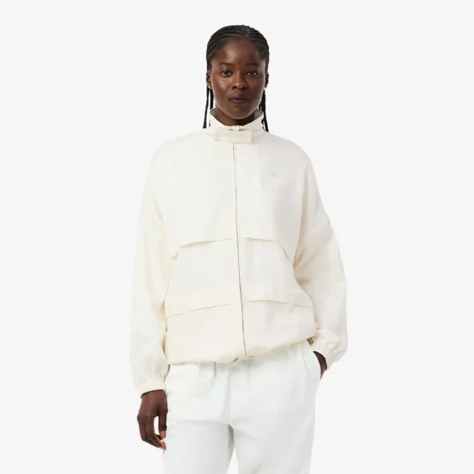 Oversized treningsjakke i linblanding