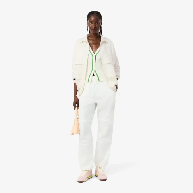 Oversized treningsjakke i linblanding