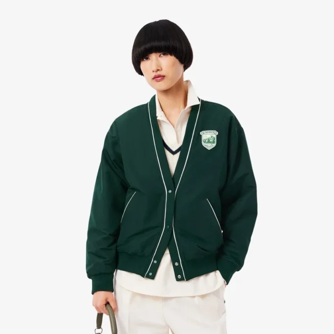 Oversized, vattert nylon-cardigan for damer