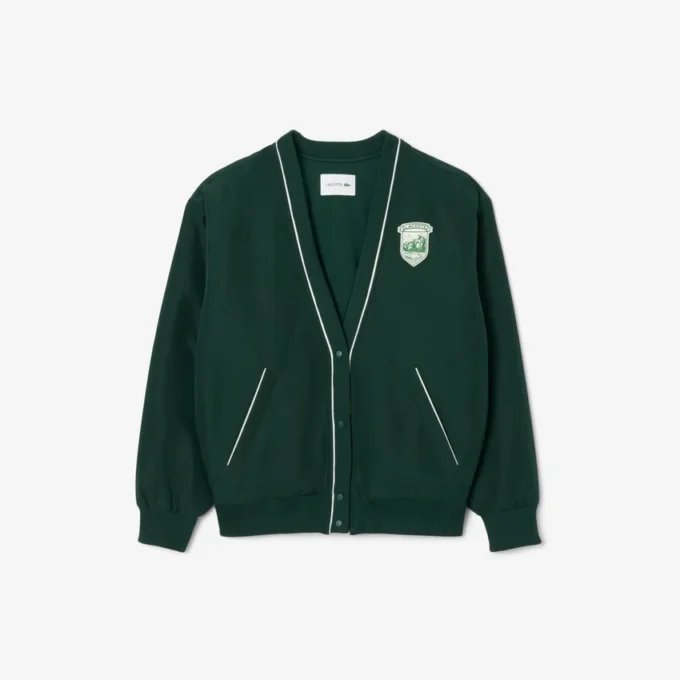 Oversized, vattert nylon-cardigan for damer