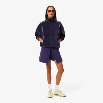 Oversized velour-Sweatshirt for kvinner med glidelås