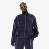 Oversized velour-Sweatshirt for kvinner med glidelås