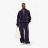 Oversized velour-Sweatshirt for kvinner med glidelås
