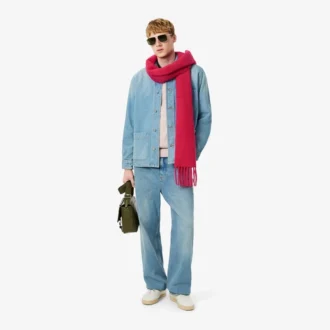 Overskjorte i tykk bomullsdenim for menn