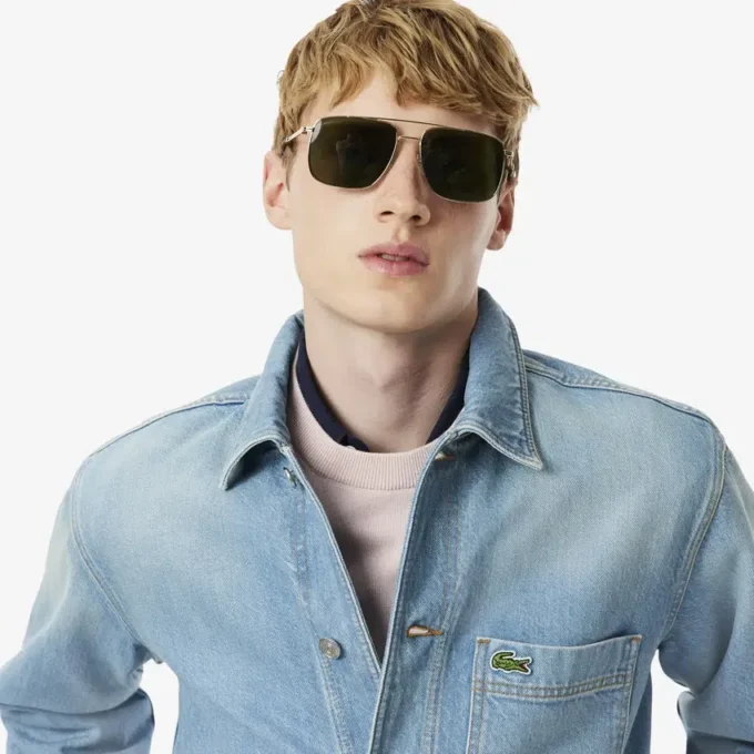 Overskjorte i tykk bomullsdenim for menn