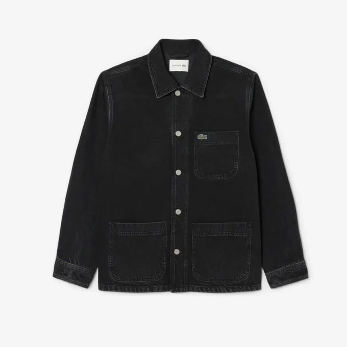 Overskjorte i tykk bomullsdenim for menn
