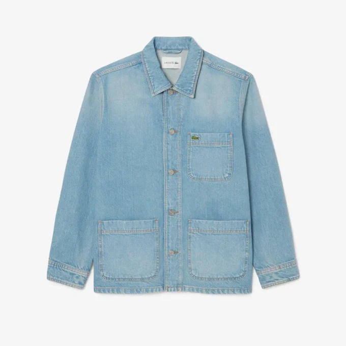 Overskjorte i tykk bomullsdenim for menn