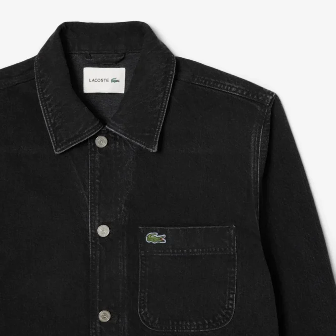 Overskjorte i tykk bomullsdenim for menn