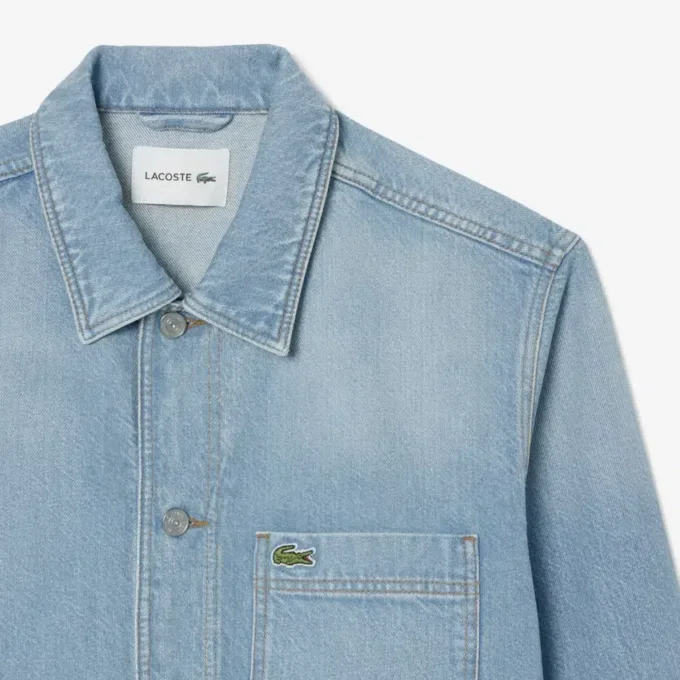 Overskjorte i tykk bomullsdenim for menn