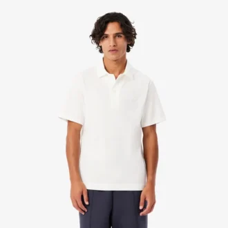 Paris Classic Fit-pologensere med åpen hals og broderi for menn