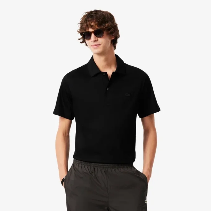 Paris Classic Fit-pologensere med åpen hals og broderi for menn
