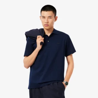 Paris Classic Fit-pologensere med åpen hals og broderi for menn