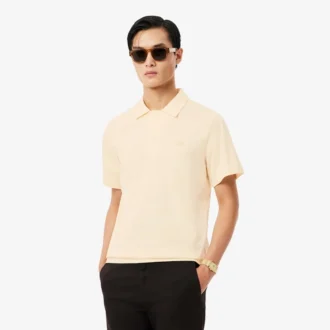 Paris Classic Fit-pologensere med åpen hals og broderi for menn