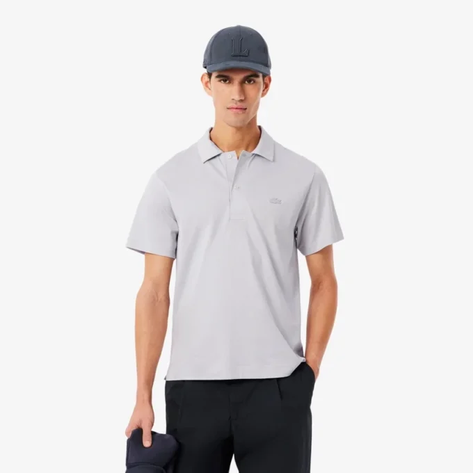 Paris Classic Fit-pologensere med åpen hals og broderi for menn
