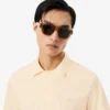 Paris Classic Fit-pologensere med åpen hals og broderi for menn