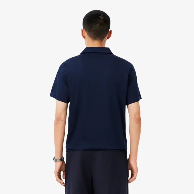 Paris Classic Fit-pologensere med åpen hals og broderi for menn