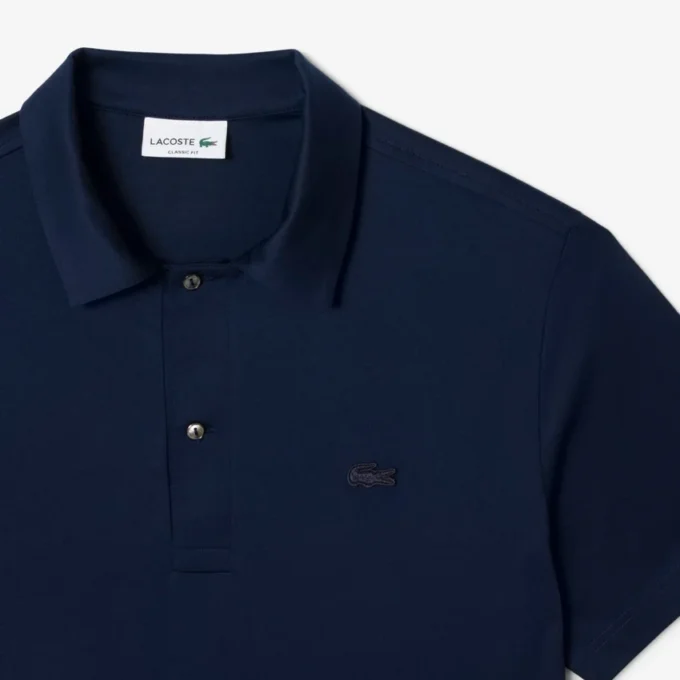 Paris Classic Fit-pologensere med åpen hals og broderi for menn