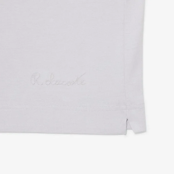 Paris Classic Fit-pologensere med åpen hals og broderi for menn