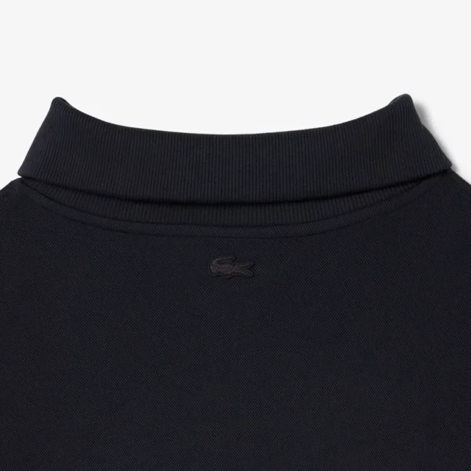 Piqué-Sweatshirt med glidelås i halsen og løs passform