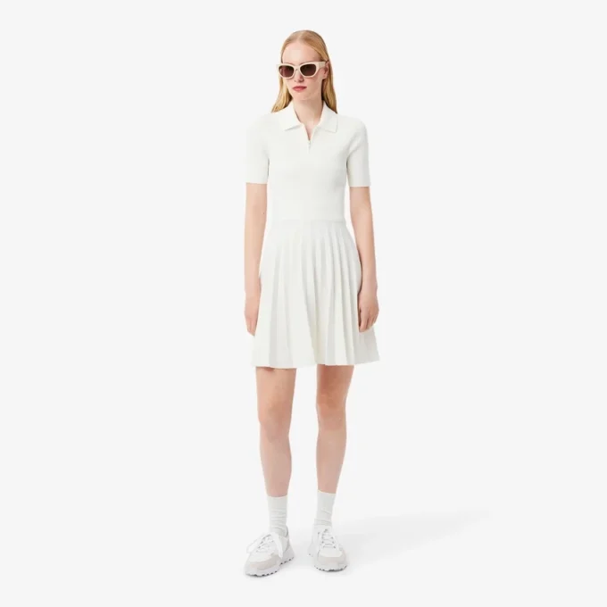 Plaget polo-kjole for kvinner