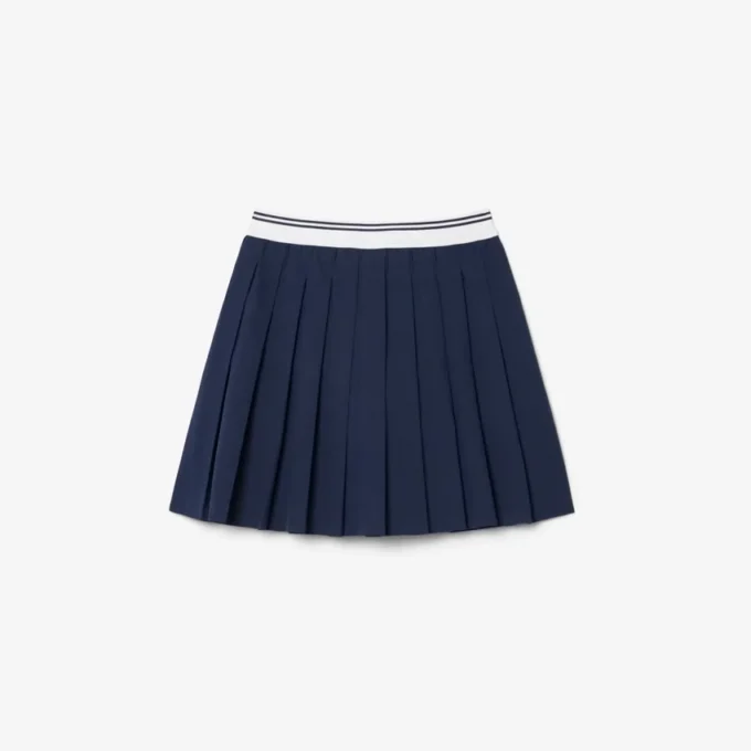Pleated skjørt i Oxford-bomull for jenter