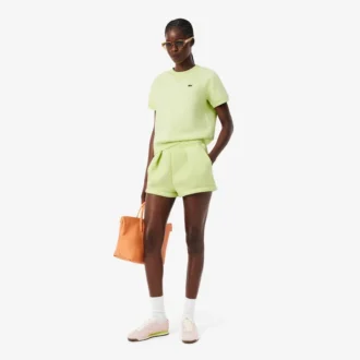 Plisserte bomullsshorts