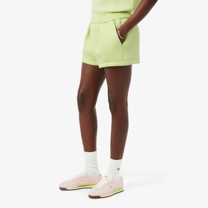 Plisserte bomullsshorts