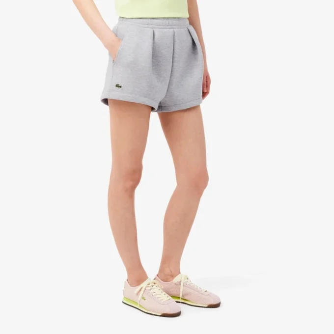 Plisserte bomullsshorts