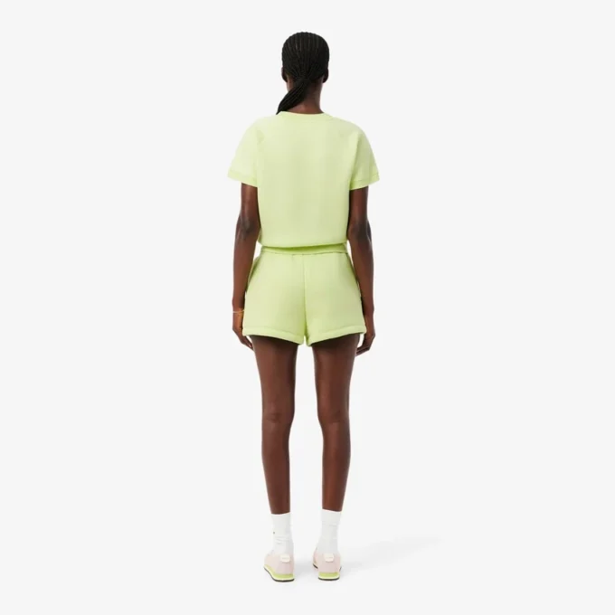 Plisserte bomullsshorts