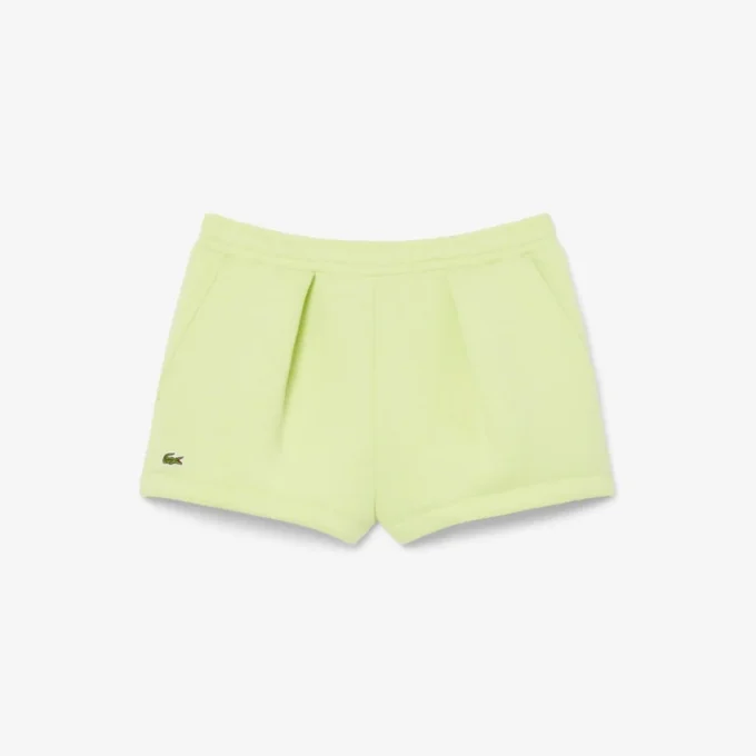 Plisserte bomullsshorts