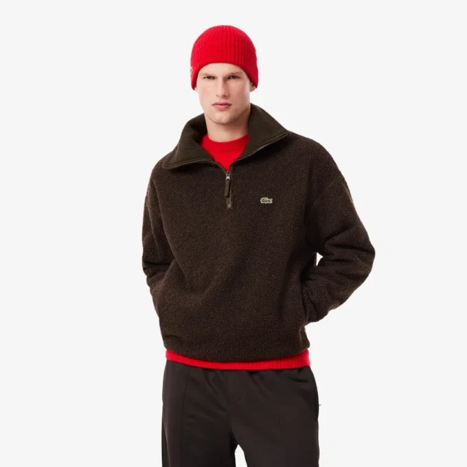 Polarfleece-Sweatshirt med glidelås for menn