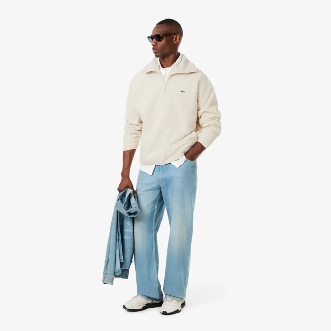Polarfleece-Sweatshirt med glidelås for menn