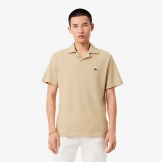 Polo i bomull og lin med klassisk passform