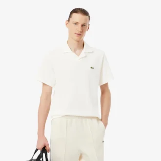 Polo i bomull og lin med klassisk passform