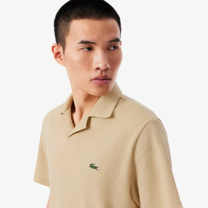 Polo i bomull og lin med klassisk passform