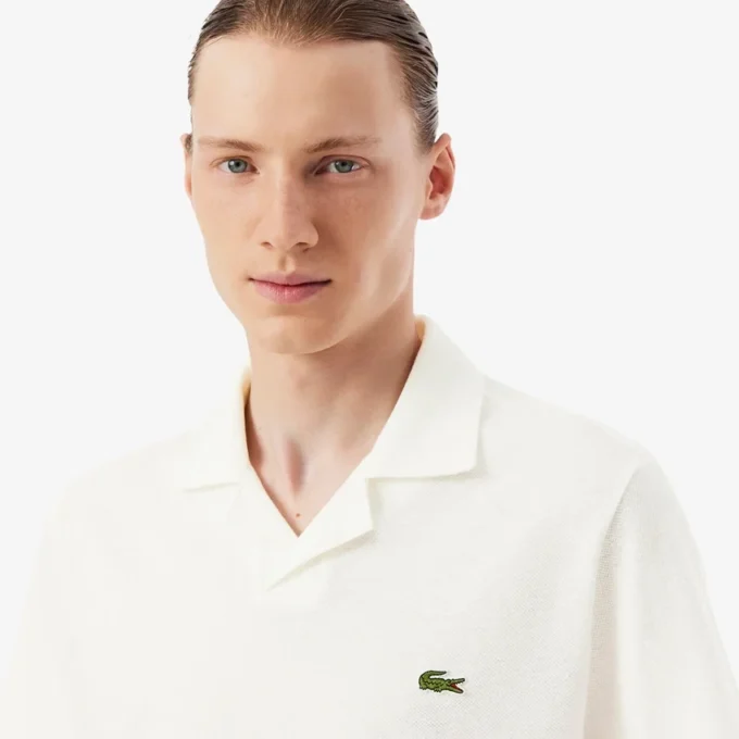 Polo i bomull og lin med klassisk passform