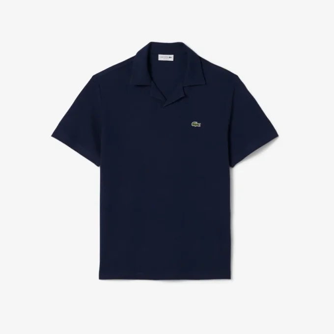 Polo i bomull og lin med klassisk passform