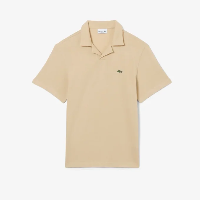 Polo i bomull og lin med klassisk passform