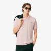 Polo i piqué med broderi og klassisk passform for menn